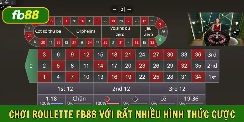 Đặt cược kiếm lời với đa dạng hình thức tại Roulette FB88
