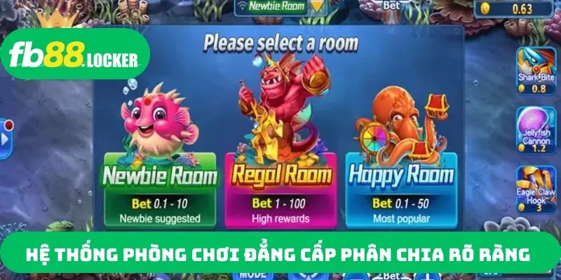 Hệ thống phòng chơi đẳng cấp phân chia rõ ràng